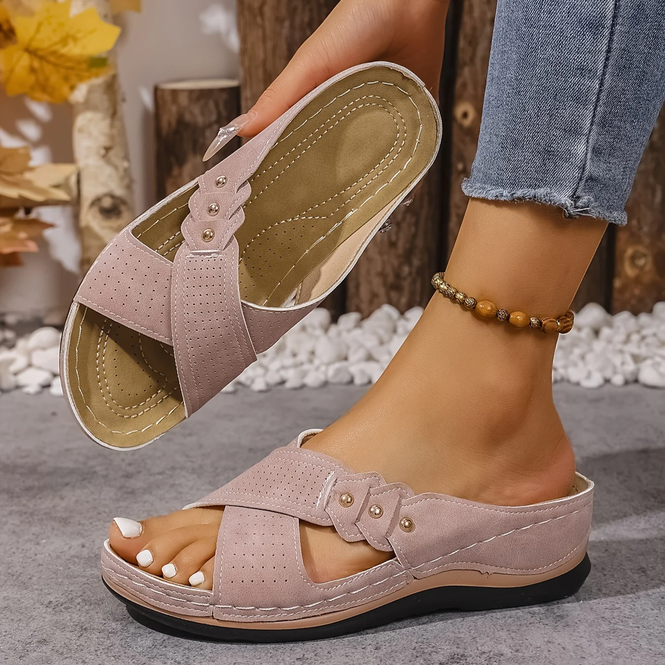 Comfort Wedge Sandals for Women - Ergonomic Wedge Heels for All-Day Wear 1