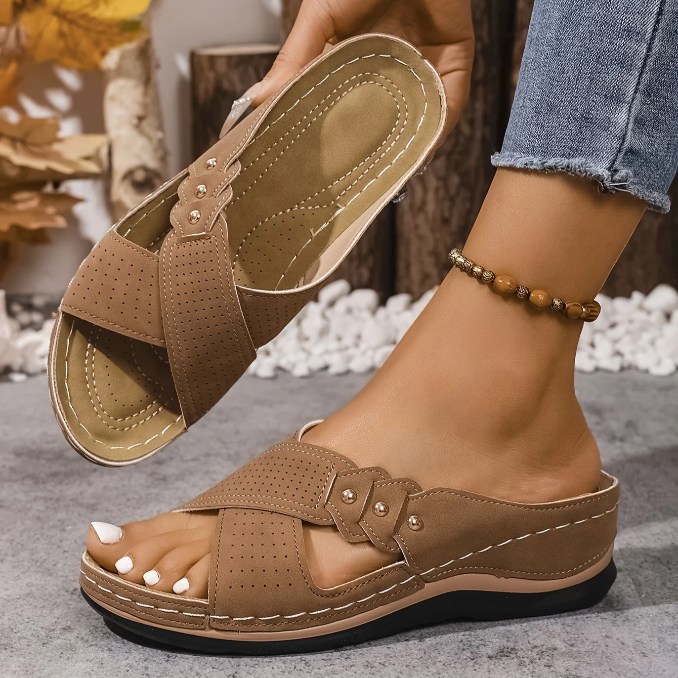 Comfort Wedge Sandals for Women - Ergonomic Wedge Heels for All-Day Wear 3
