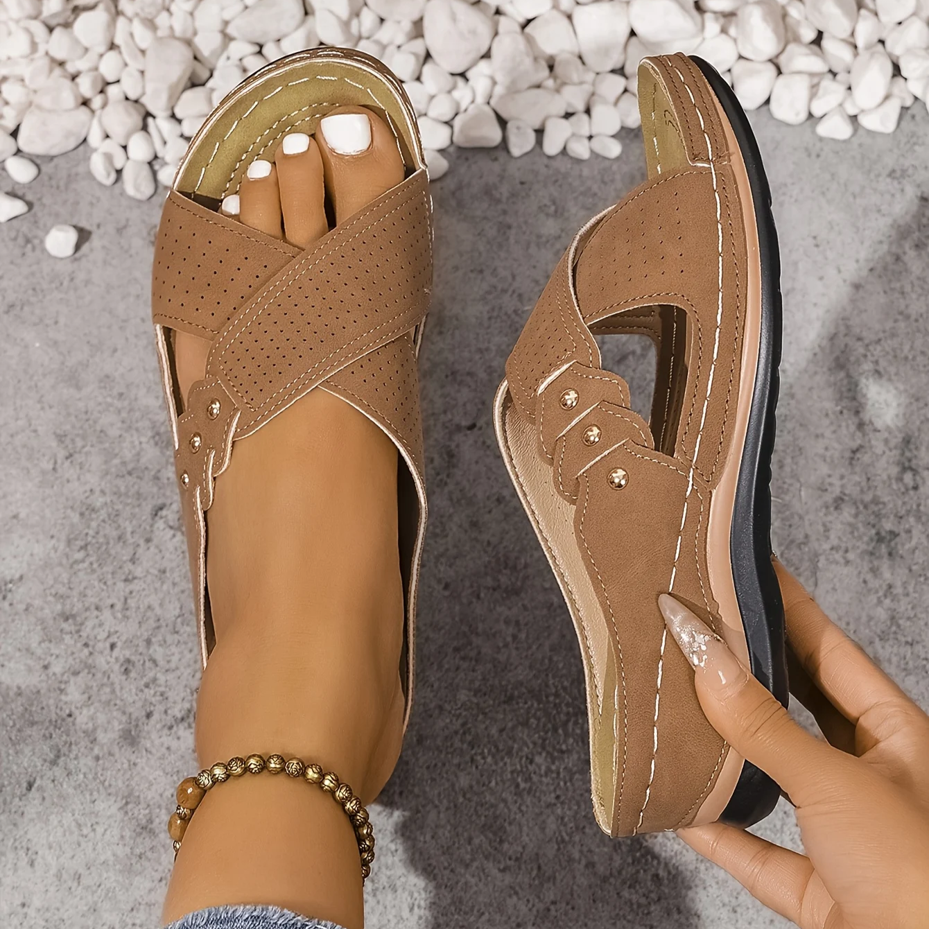 Comfort Wedge Sandals for Women - Ergonomic Wedge Heels for All-Day Wear 7