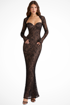 Cora Women's Maxi Dress | Lace Mesh, Formal Design 0