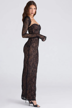 Cora Women's Maxi Dress | Lace Mesh, Formal Design 2