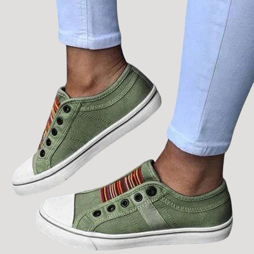 Cora Women's Trainers | Breathable Canvas Slip-On Walking Shoes 0