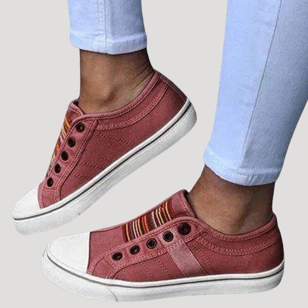 Cora Women's Trainers | Breathable Canvas Slip-On Walking Shoes 1