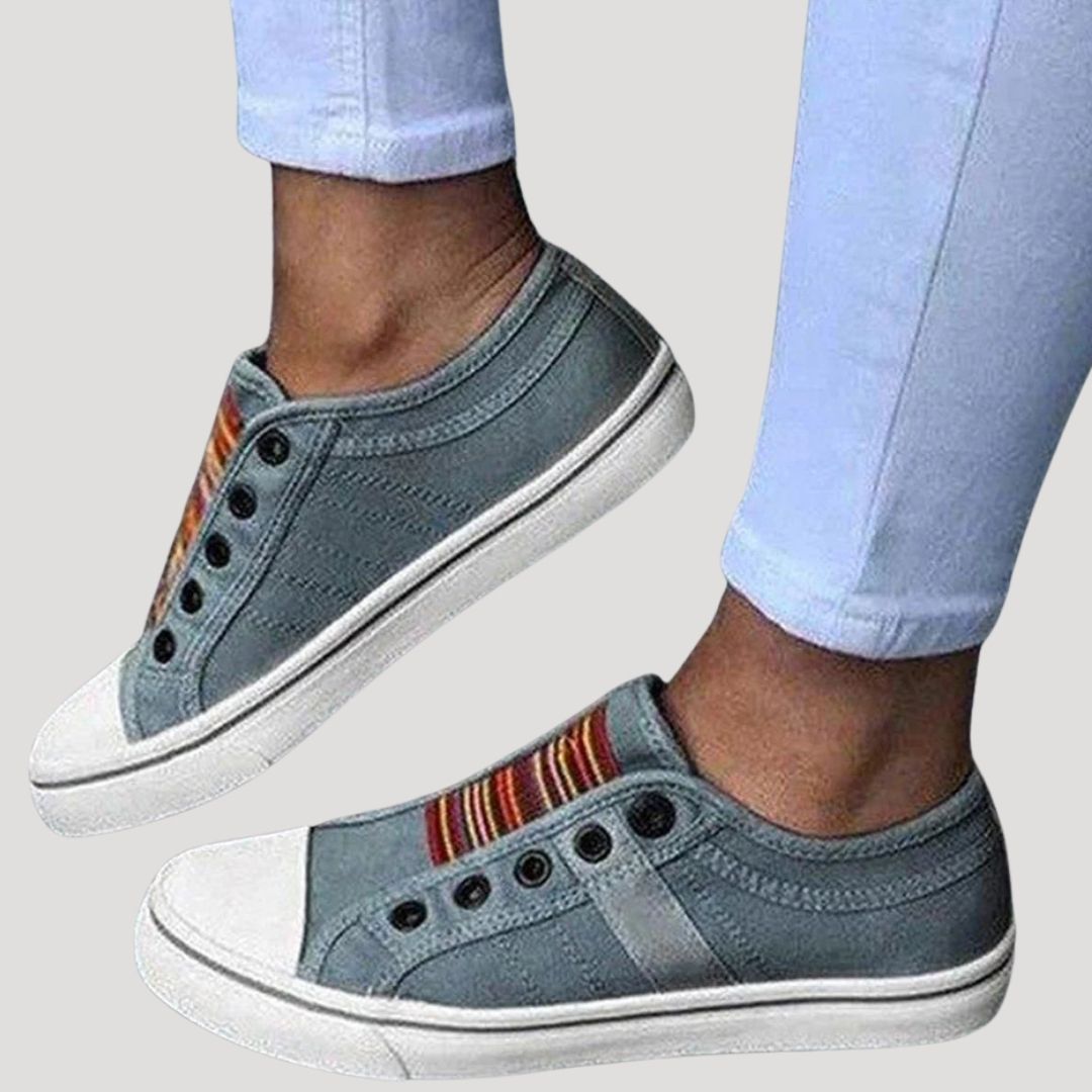 Cora Women's Trainers | Breathable Canvas Slip-On Walking Shoes 3