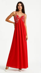 Daisy Women's Maxi Dress | Embroidered Lightweight Fabric, Elegant Summer Style 0