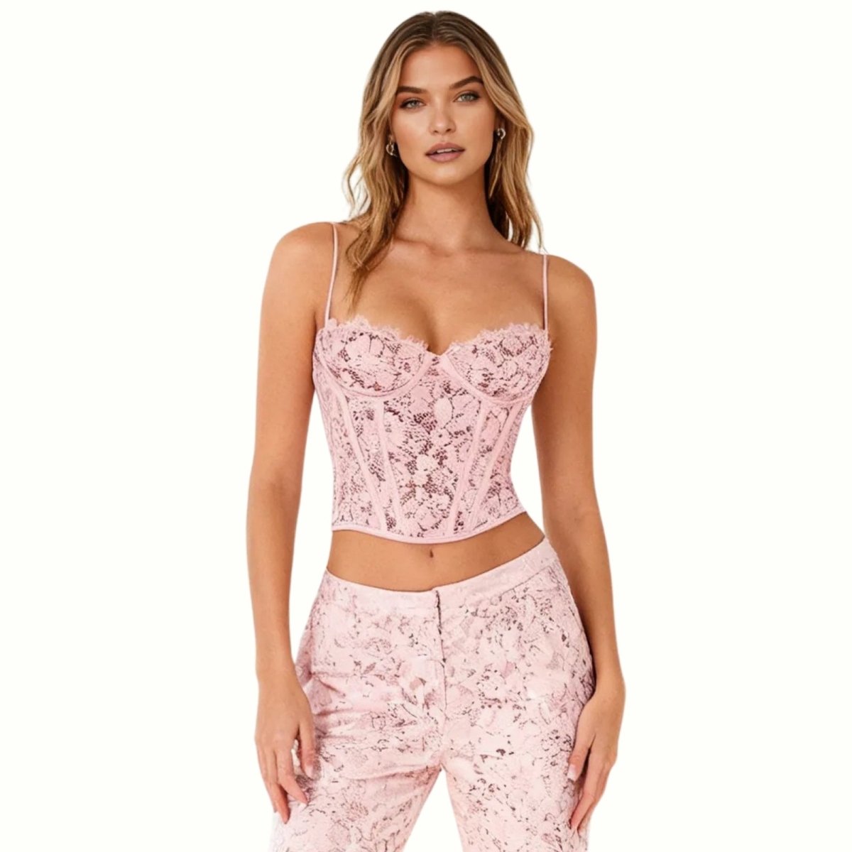 Dara Women's Corset Top | Floral Lace, Sculpted Fit 0