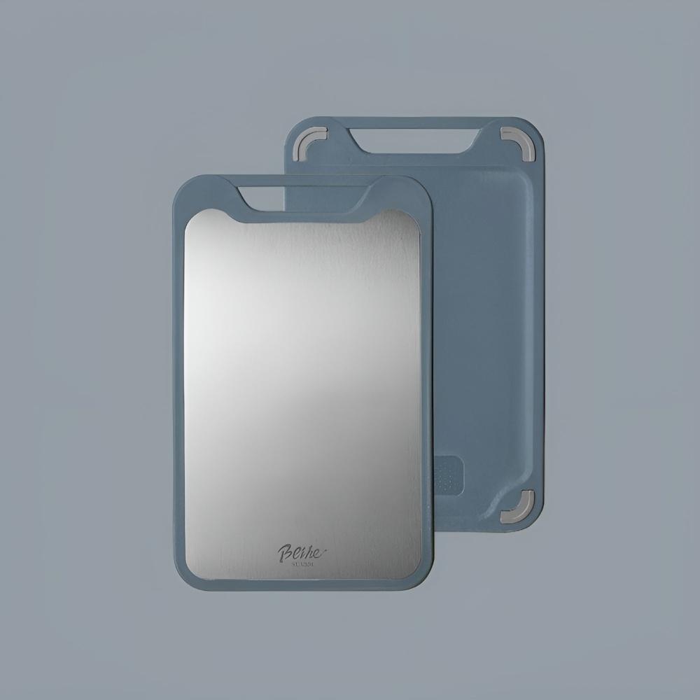 Double-Sided Stainless Steel Chopping Board with Integrated Garlic Grinder – Eco-Friendly Rice Husk Fiber, Non-Stick and Dishwasher Safe 7