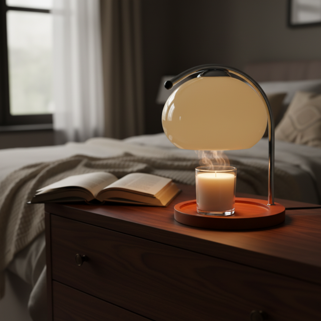 Electric Candle Warmer Lamp - Dimmable Flame-Free Melting Light for Jar Candles