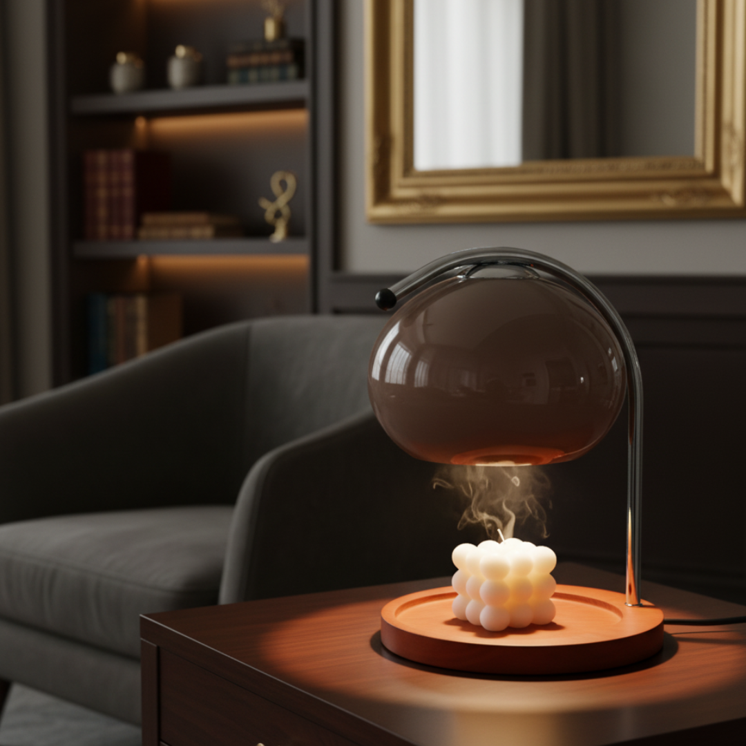 Electric Candle Warmer Lamp - Dimmable Flame-Free Melting Light for Jar Candles