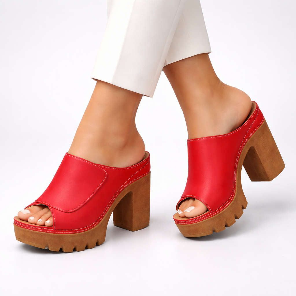 Elegant Chunky Heel Black Platform Sandals for Women - All-Day Comfort 4