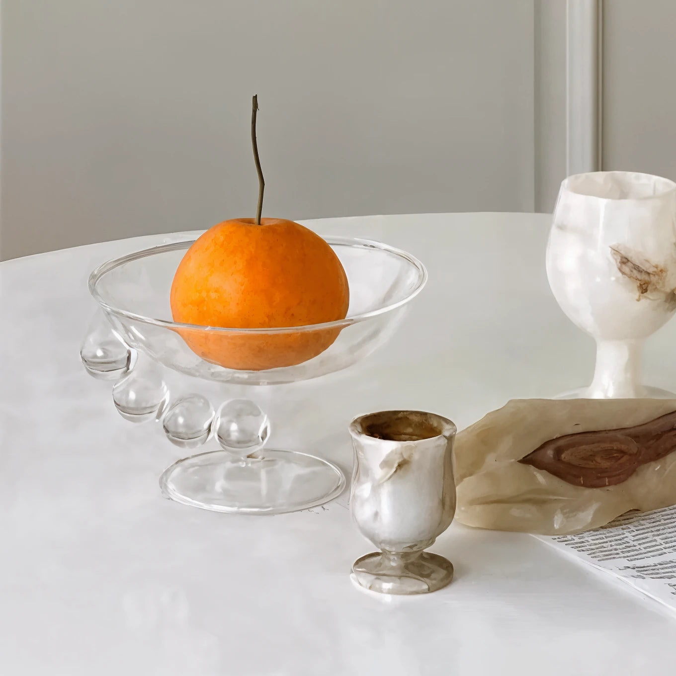 Elegant Wine Glass with Circular Handle – Modern Mediterranean Design for Home Decor 1