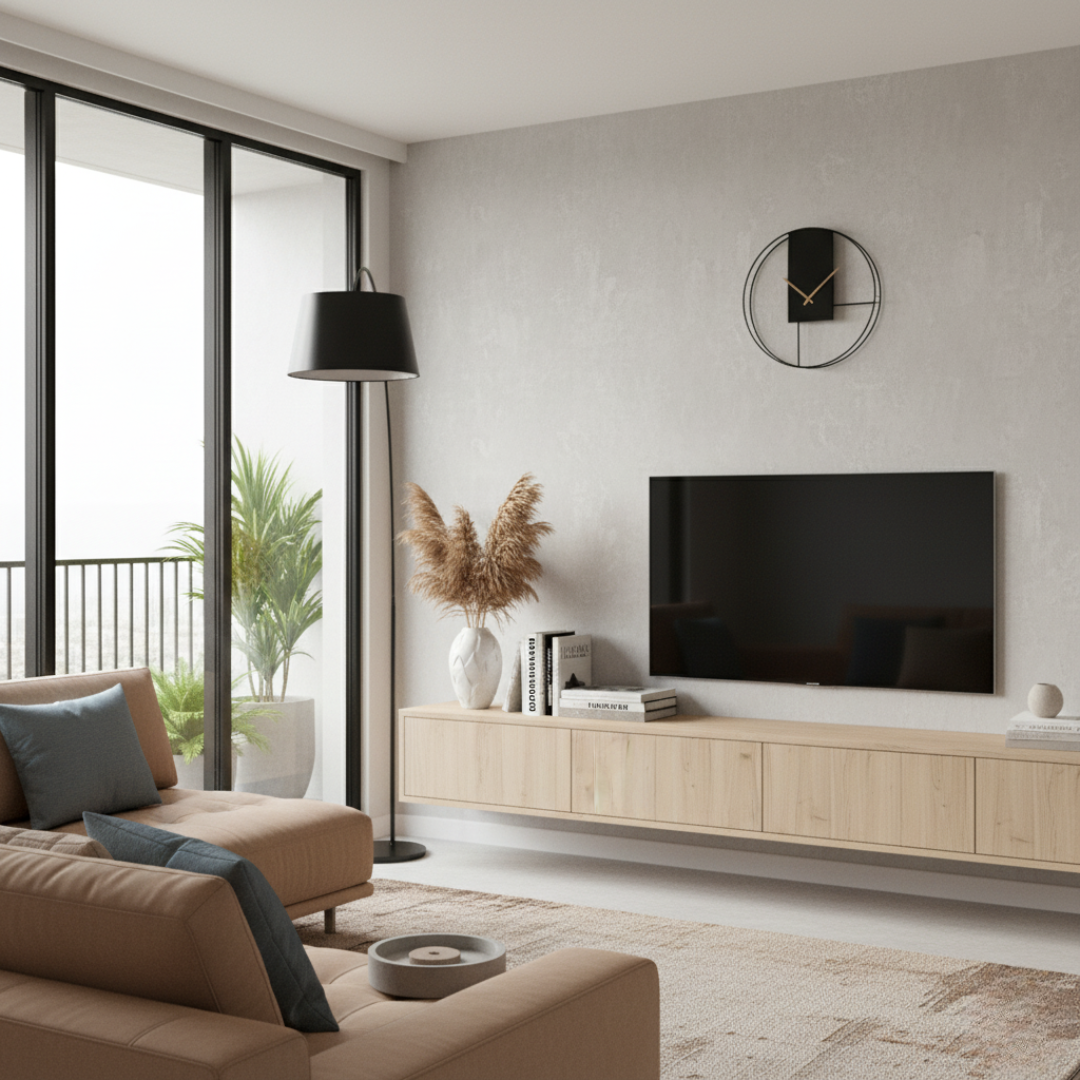 EquilibrioAure Geometric Wall Clock - Black & Gold Minimalist Metal Timepiece