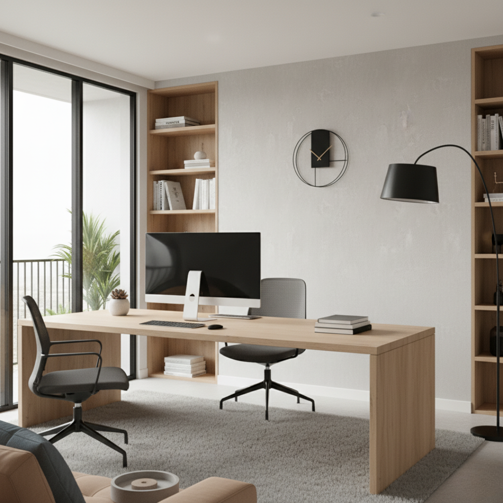 EquilibrioAure Geometric Wall Clock - Black & Gold Minimalist Metal Timepiece