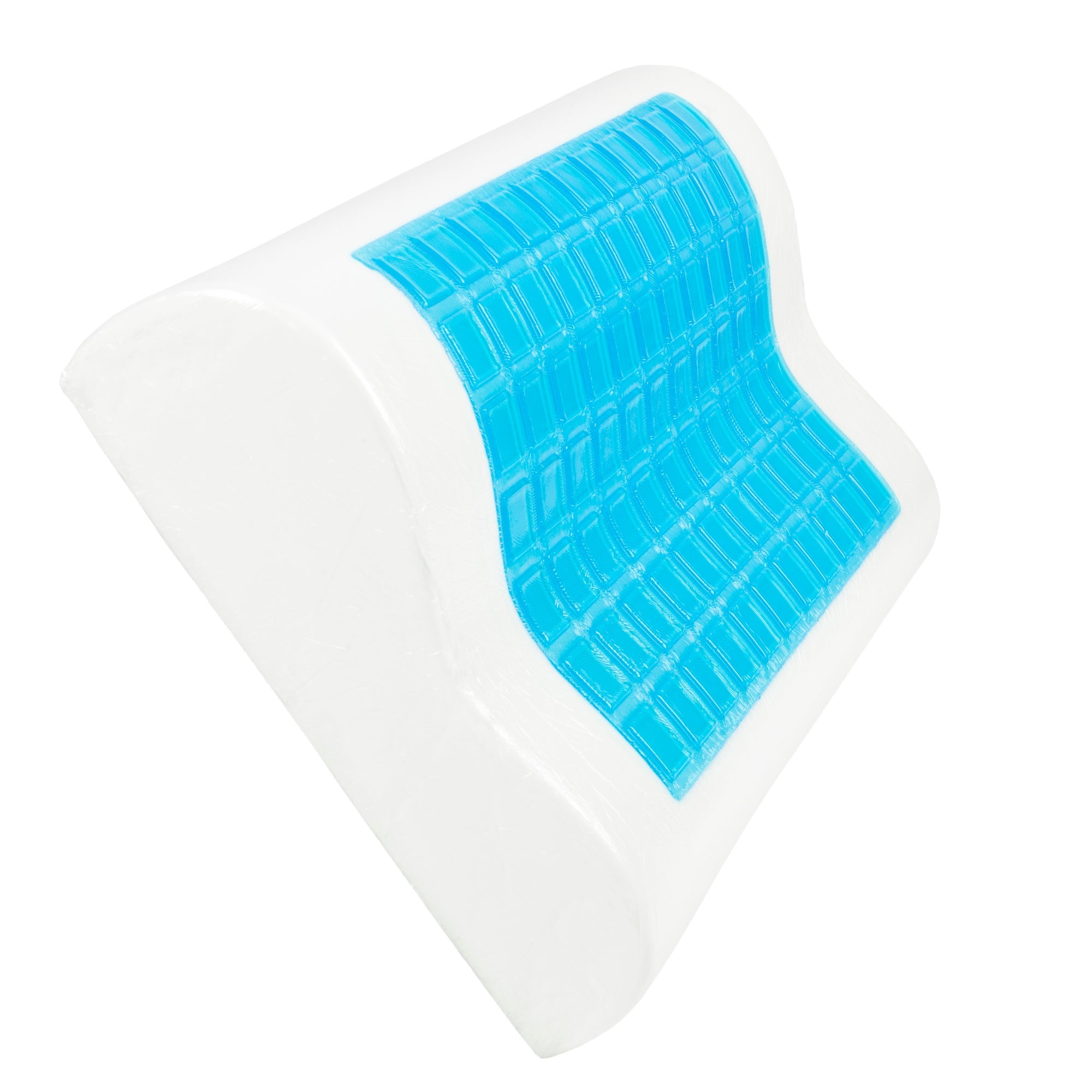 Ergonomic Gel Foam Pillow with Cooling Gel and Head Recess 50x30cm 0