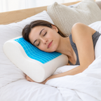 Ergonomic Gel Foam Pillow with Cooling Gel and Head Recess 50x30cm
