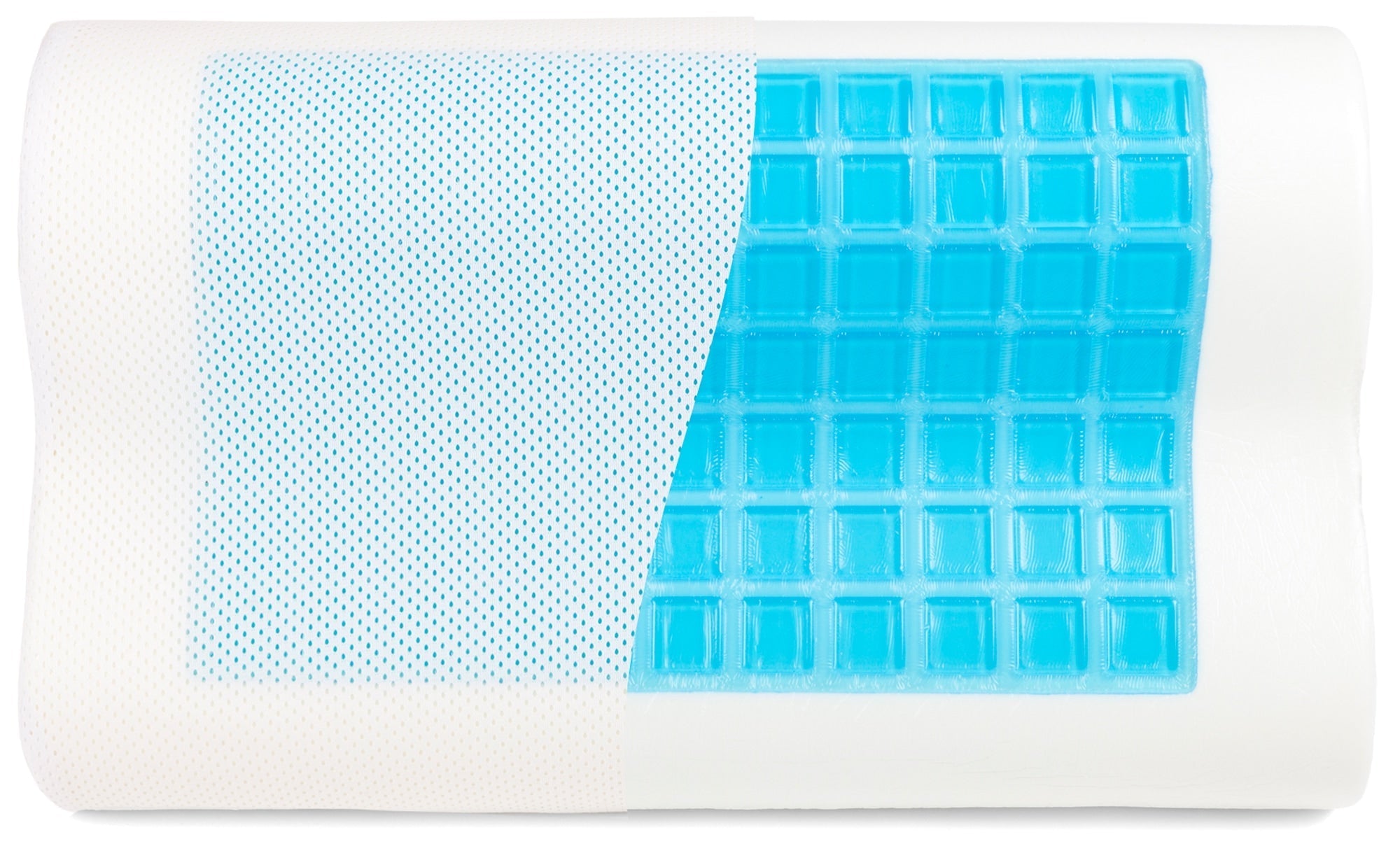Ergonomic Gel Foam Pillow with Cooling Gel and Head Recess 50x30cm 3