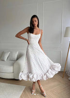 Evelyn Women's Midi Dress | Elegant Ruffle Accents, Evening Wear 3