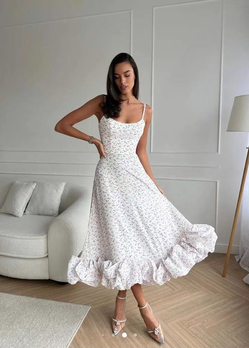 Evelyn Women's Midi Dress | Elegant Ruffle Accents, Evening Wear 3
