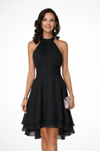 Evelyn Women's Mini Dress | Halter Neck, Ruffled Hem, Summer Elegance 0