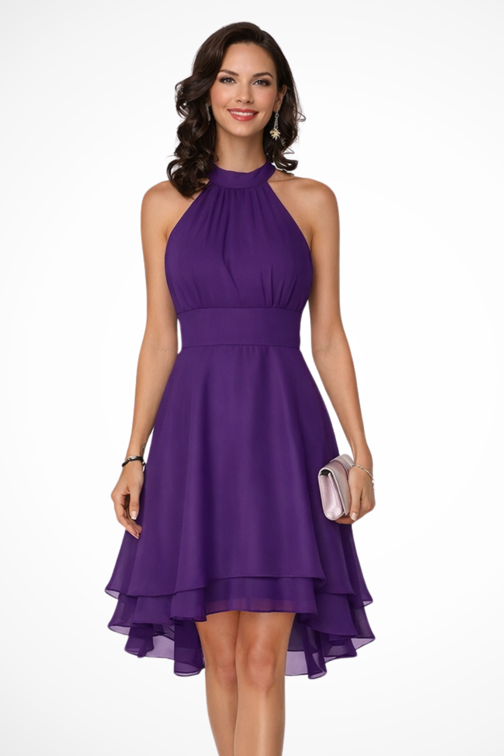 Evelyn Women's Mini Dress | Halter Neck, Ruffled Hem, Summer Elegance 3