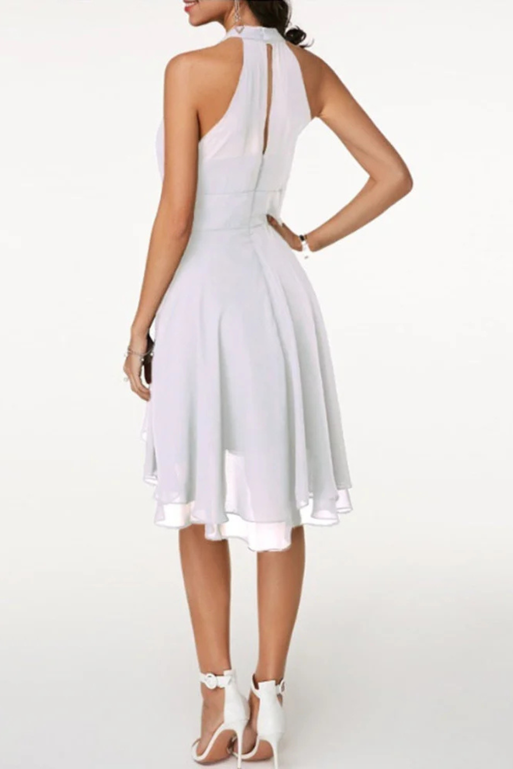 Evelyn Women's Mini Dress | Halter Neck, Ruffled Hem, Summer Elegance 6