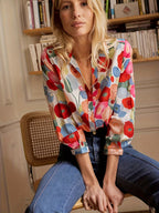 Fiona Women's Blouse | Floral Print, Relaxed Fit Long Sleeve Top 1