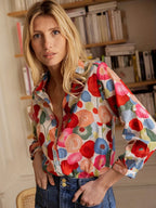Fiona Women's Blouse | Floral Print, Relaxed Fit Long Sleeve Top 3