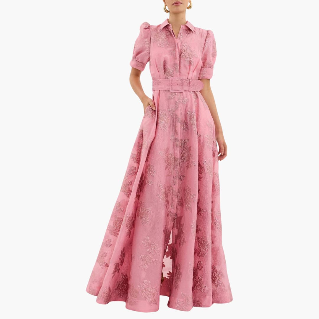 Fiona Women's Floral Cocktail Dress | Puff Sleeves, Elegant Fit 0