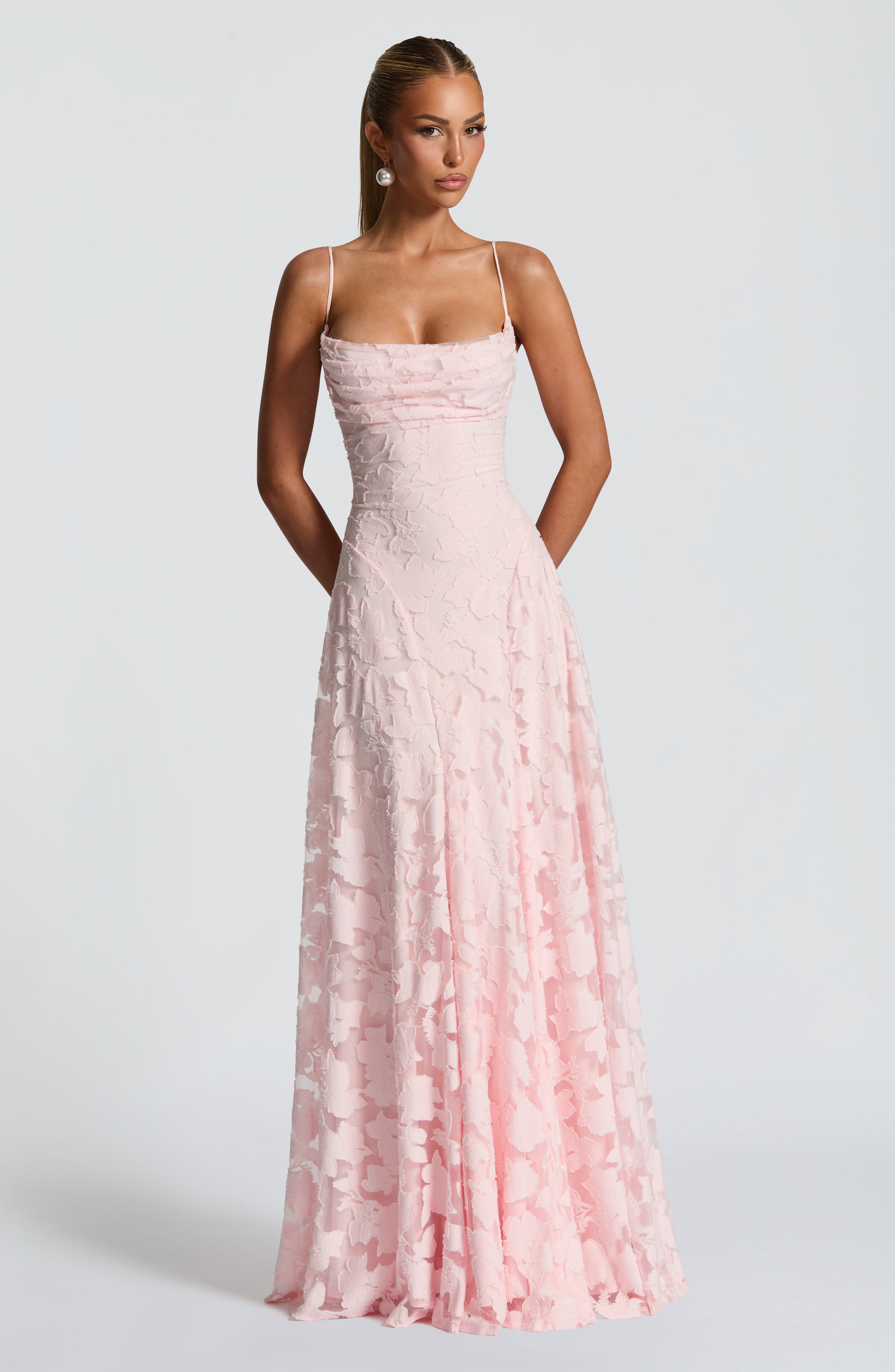 Fiona Women's Maxi Dress | Elegant Lace Overlay, Formal 1