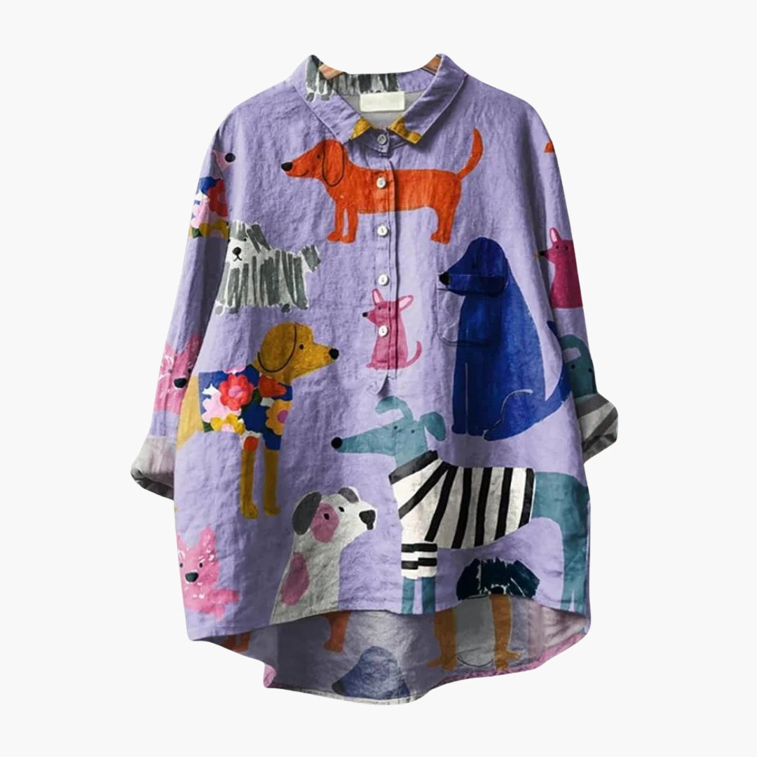 Flora Women's Blouse | Woven Cotton, Floral Print Summer Top 1