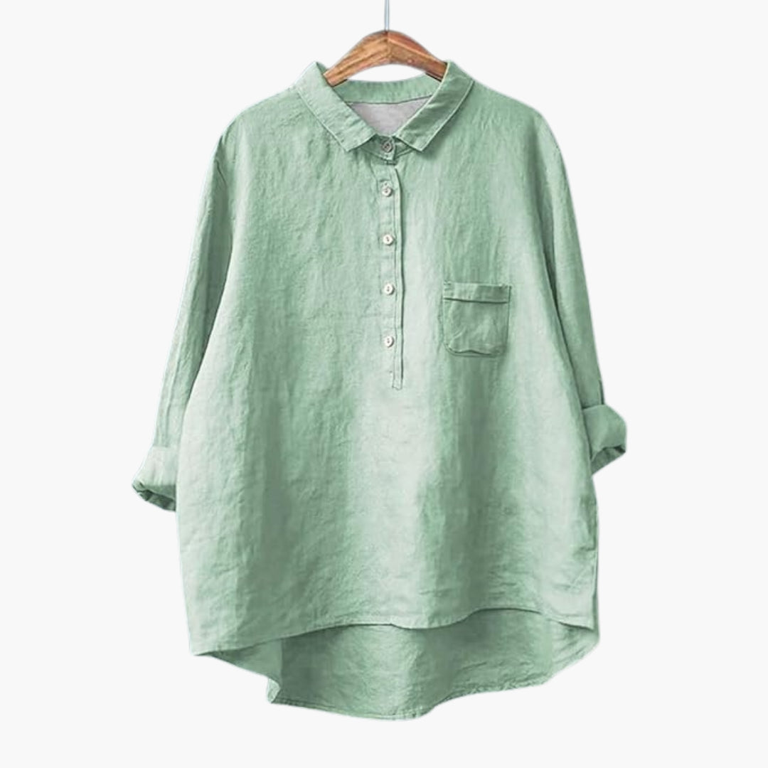 Flora Women's Blouse | Woven Cotton, Floral Print Summer Top 6