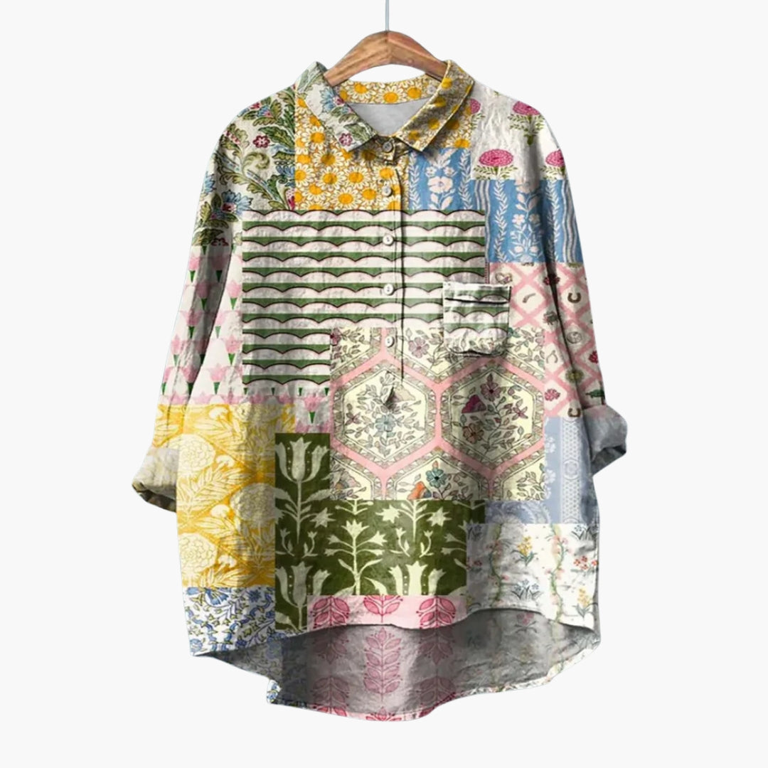 Flora Women's Blouse | Woven Cotton, Floral Print Summer Top 9