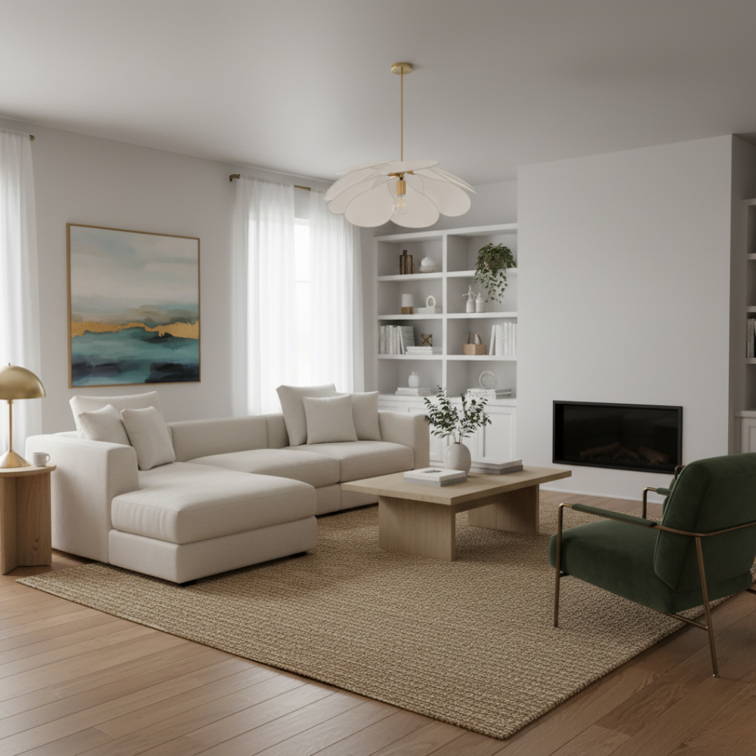 FloreoFolia Flower Petal Pendant Light - Sculptural Globe Ceiling Lamp, E27