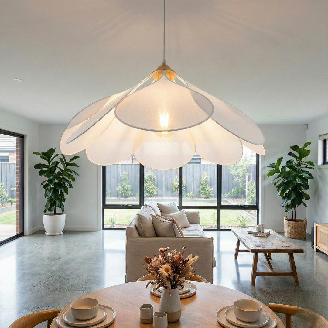 FloreoFolia Flower Petal Pendant Light - Sculptural Globe Ceiling Lamp, E27