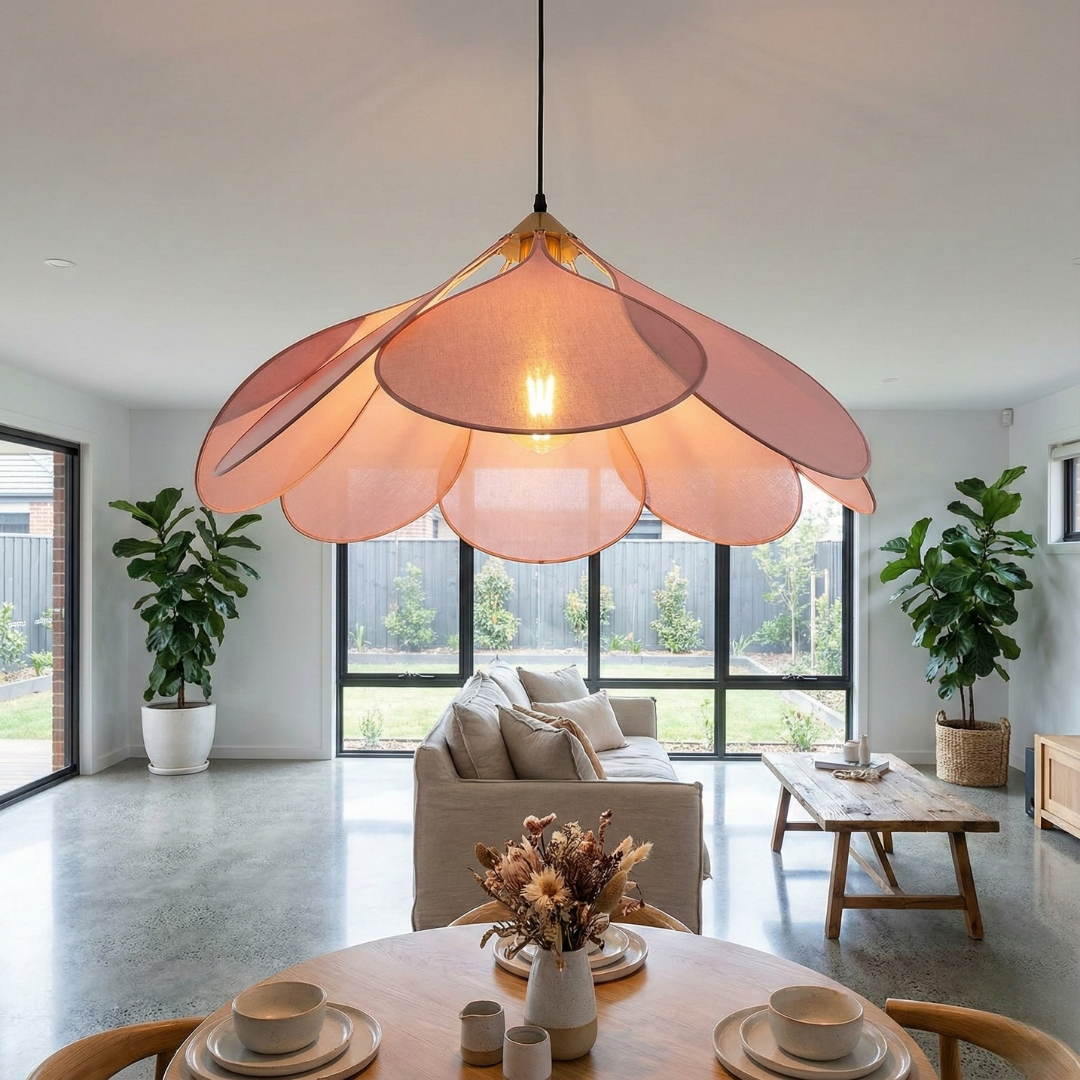 FloreoFolia Flower Petal Pendant Light - Sculptural Globe Ceiling Lamp, E27