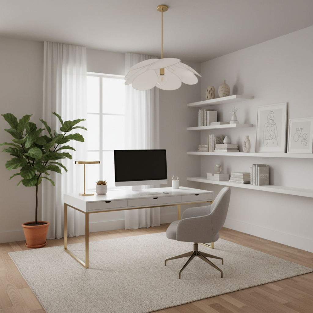 FloreoFolia Flower Petal Pendant Light - Sculptural Globe Ceiling Lamp, E27