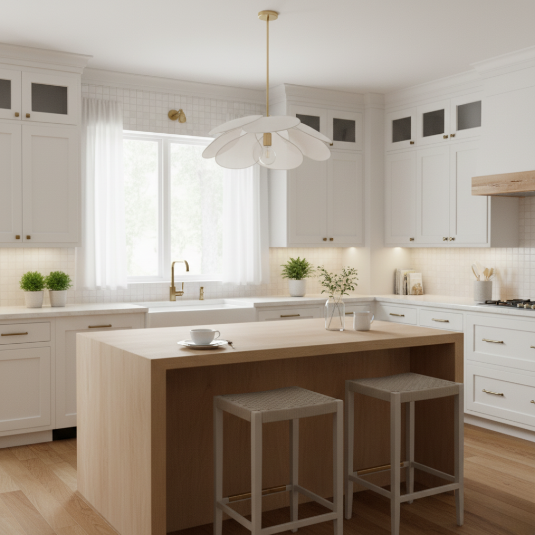 FloreoFolia Flower Petal Pendant Light - Sculptural Globe Ceiling Lamp, E27