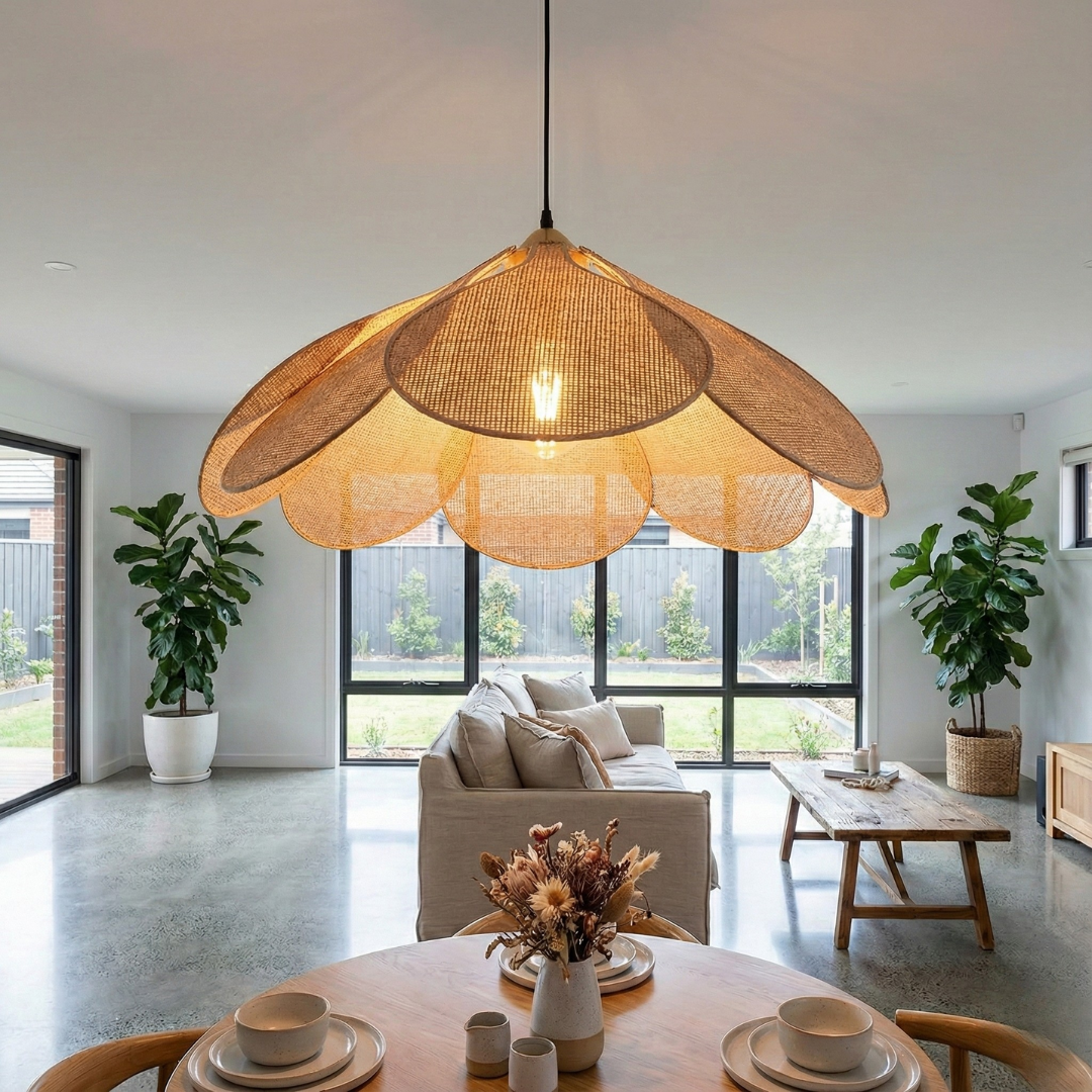 FloreoFolia Flower Petal Pendant Light - Sculptural Globe Ceiling Lamp, E27