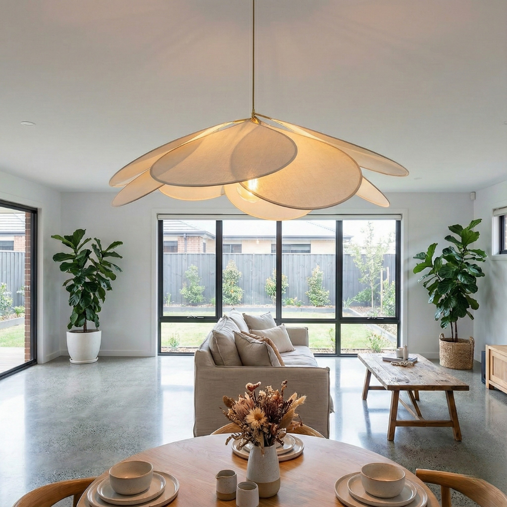 FloreoFolia Flower Petal Pendant Light - Sculptural Globe Ceiling Lamp, E27