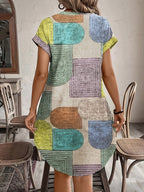 Gira Women's Midi Dress | Geometric Print, Flattering V-Neck 3