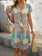 Gira Women's Midi Dress | Geometric Print, Flattering V-Neck 6