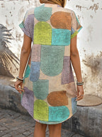 Gira Women's Midi Dress | Geometric Print, Flattering V-Neck 7