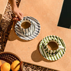 Handcrafted Ceramic Dinnerware Set – Mediterranean-Inspired Plate Set in Terracotta, Olive, and Marine Colors 5