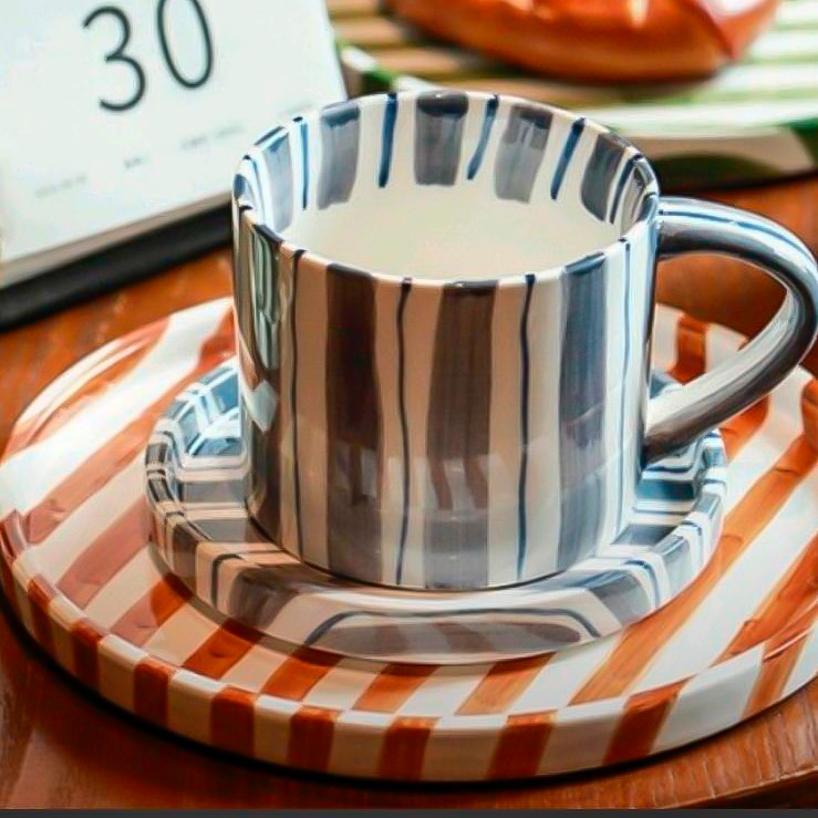 Handcrafted Ceramic Dinnerware Set – Mediterranean-Inspired Plate Set in Terracotta, Olive, and Marine Colors 8