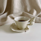 Handcrafted Ceramic Mug with Seashell Handle – 230 ml Pottery Coffee Cup for Coastal-Inspired Decor 1