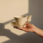 Handcrafted Ceramic Mug with Seashell Handle – 230 ml Pottery Coffee Cup for Coastal-Inspired Decor 2