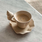 Handcrafted Ceramic Mug with Seashell Handle – 230 ml Pottery Coffee Cup for Coastal-Inspired Decor 3