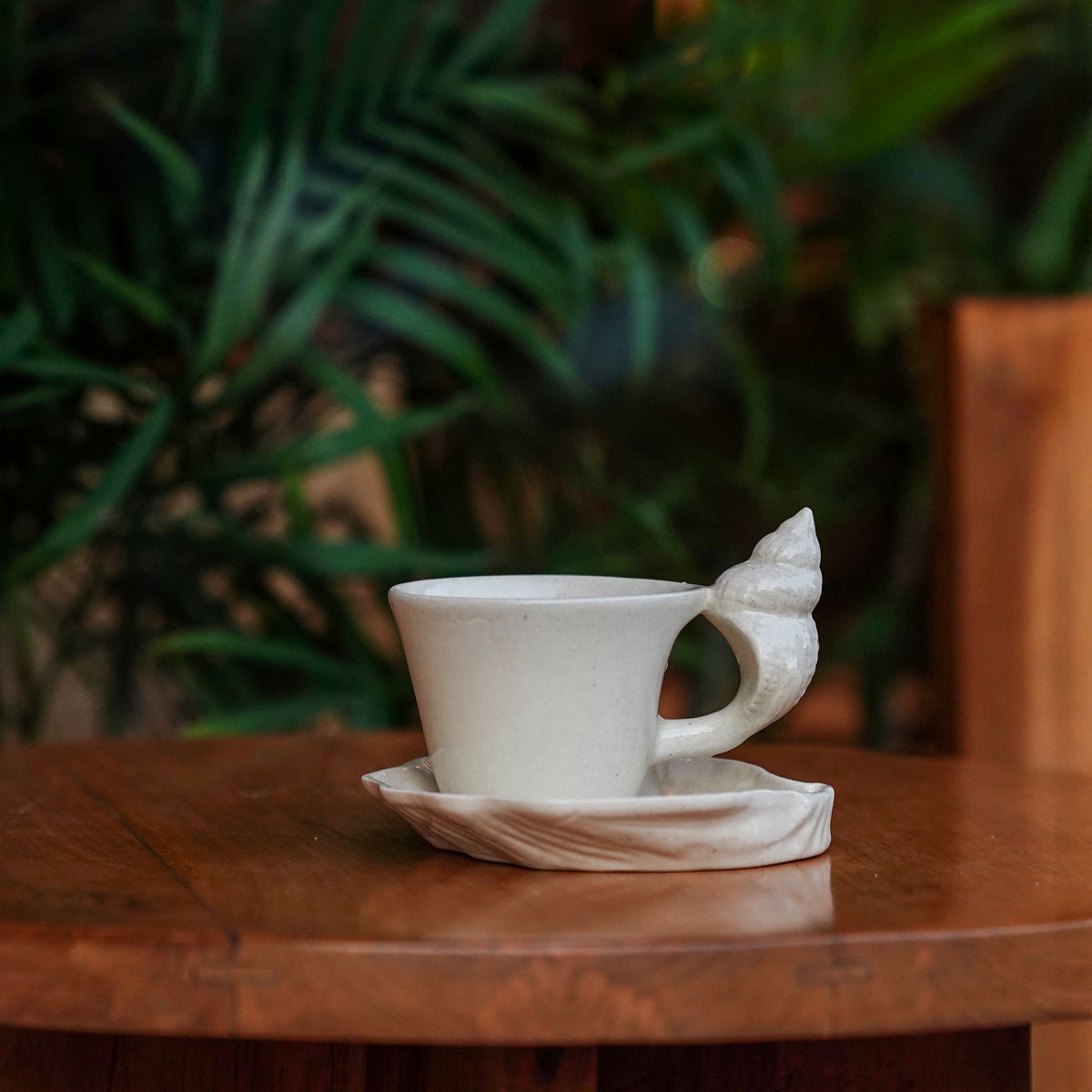 Handcrafted Ceramic Mug with Seashell Handle – 230 ml Pottery Coffee Cup for Coastal-Inspired Decor 6