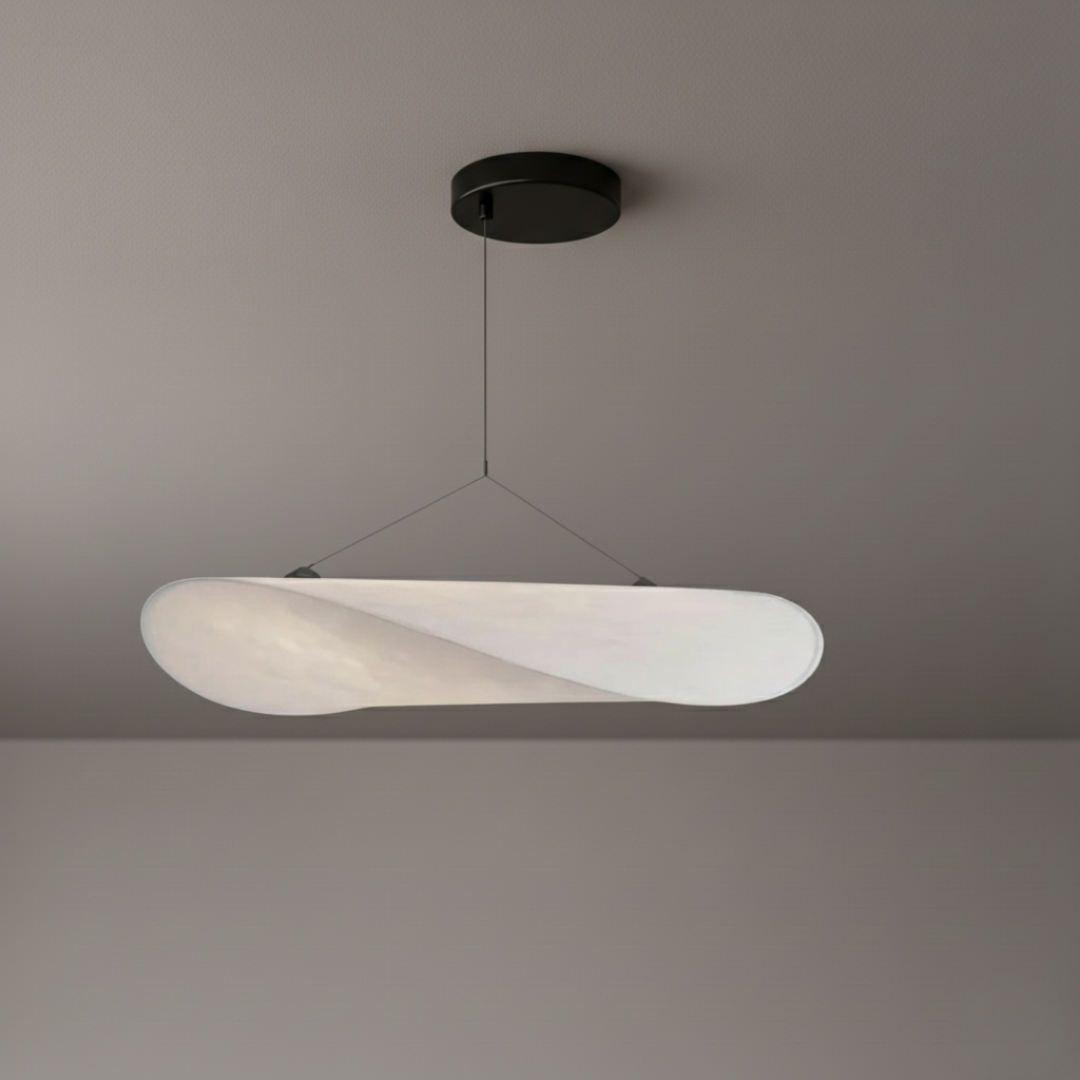 HikariPlana Japandi Silk Pendant Light - Wabi-Sabi Textured Dome LED Lamp