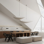 HikariPlana Japandi Silk Pendant Light - Wabi-Sabi Textured Dome LED Lamp